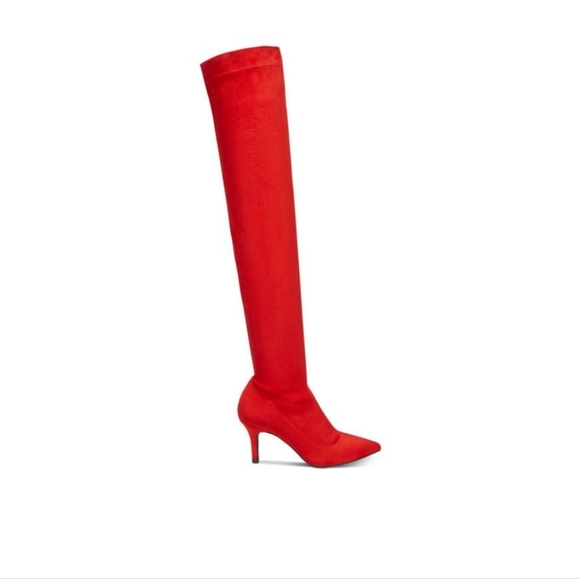 Inc Red Sock Over The Knee Boots - Picture 1 of 9
